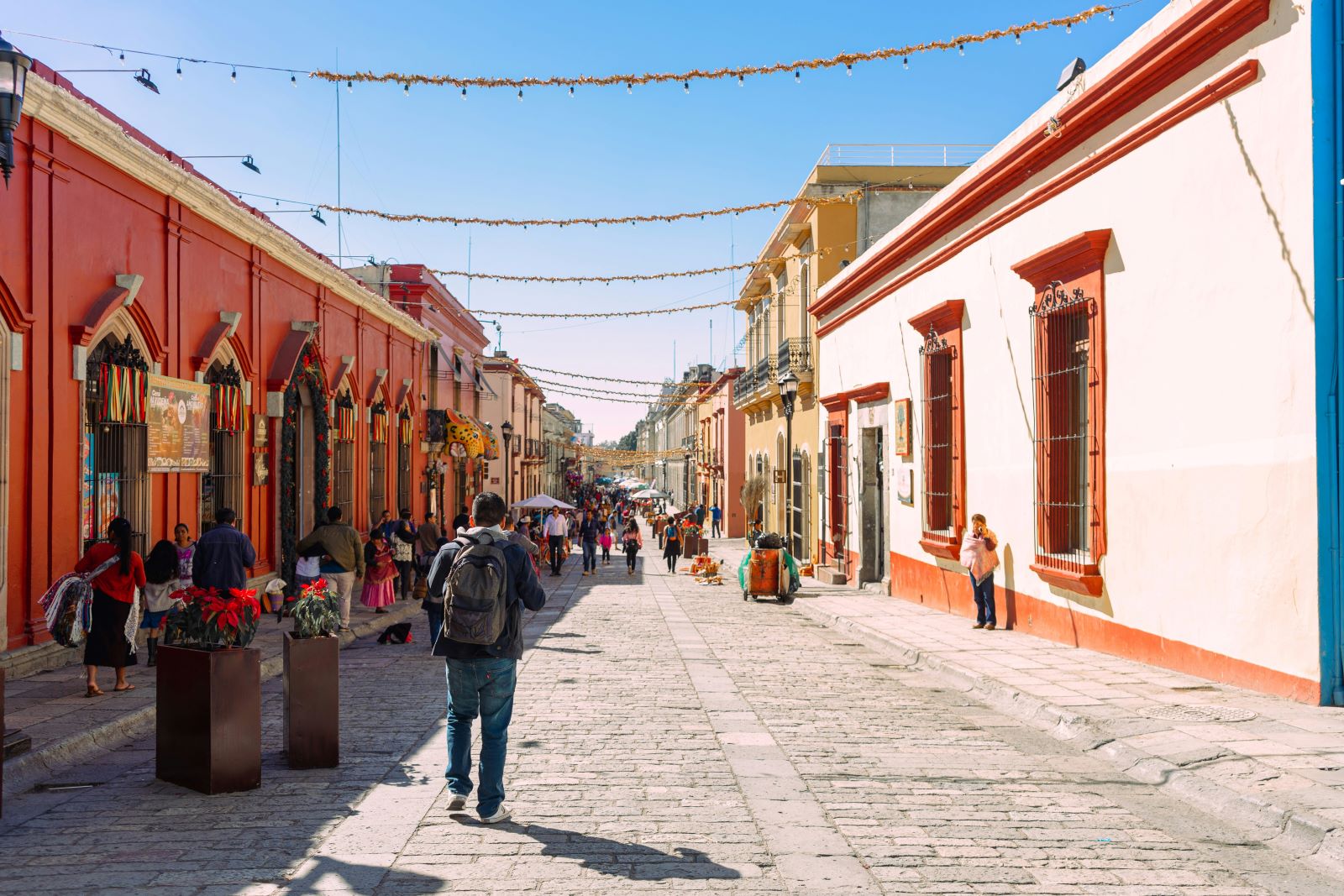 Man walking down a street